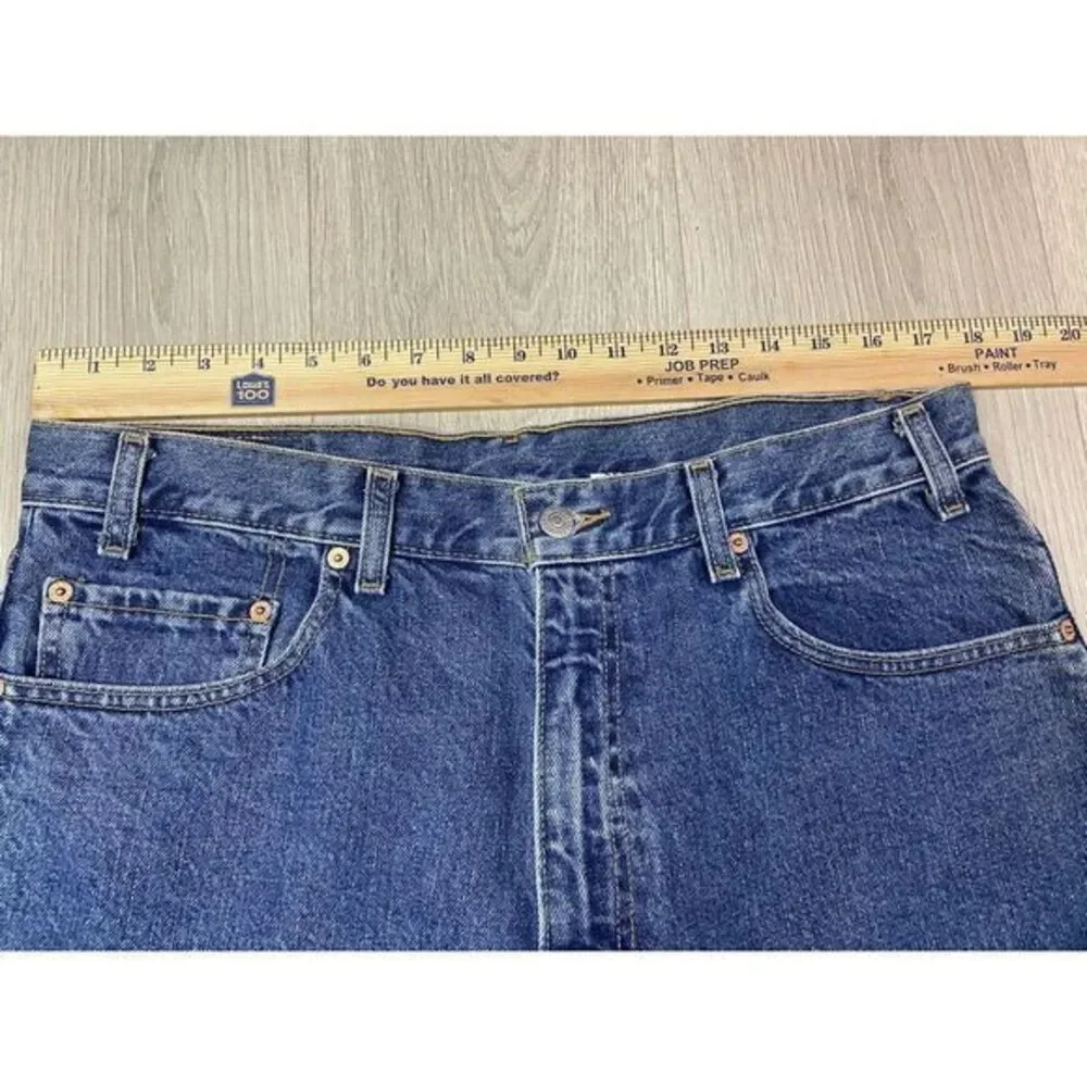 Vintage Levis Jeans Men 36x32 550 Blue Dark Y2K Black Bat Wing 100% Cotton Denim